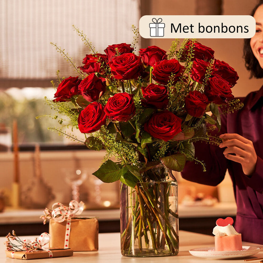 Blij met jou boeket (cadeauset met chocolade)