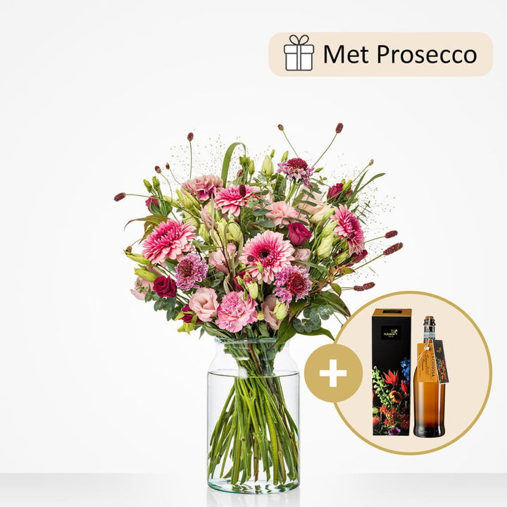 Bruisend Valentijn boeket (cadeauset met Prosecco)