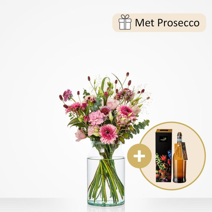 Bruisend Valentijn boeket (cadeauset met Prosecco)