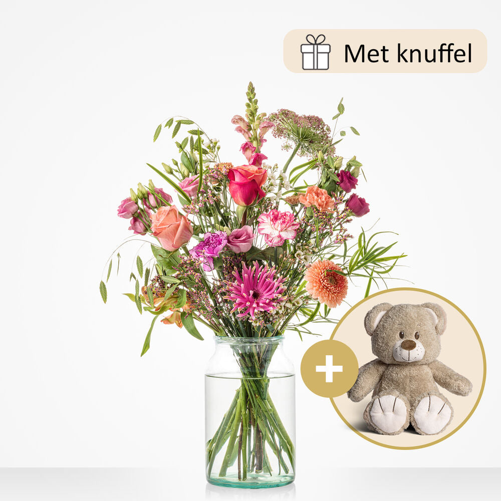 Dikke knuffel boeket (cadeauset met knuffel)