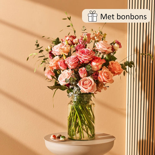 Eeuwige liefde boeket (cadeauset met chocolade)