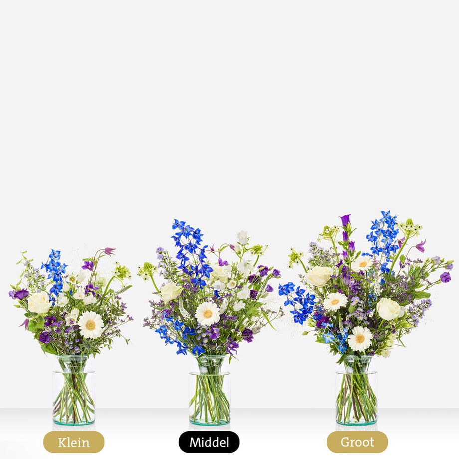 Geboorteboeket blauw (cadeauset met knuffel)