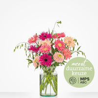 Groen gekeurd gerbera boeket