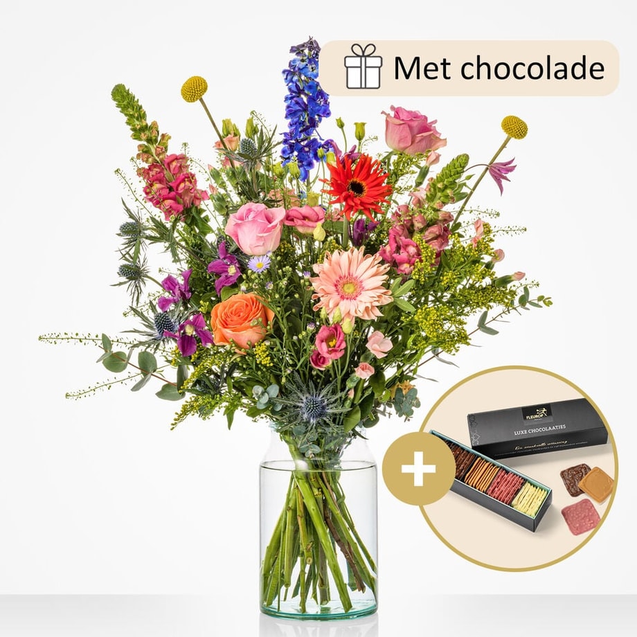 Speciaal voor jou boeket (cadeauset met chocolade)