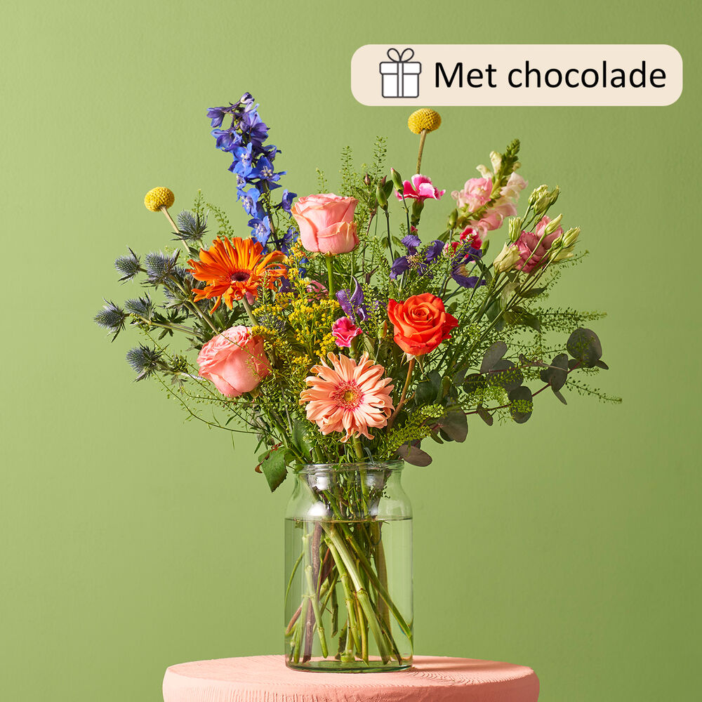 Speciaal voor jou boeket (cadeauset met chocolade)