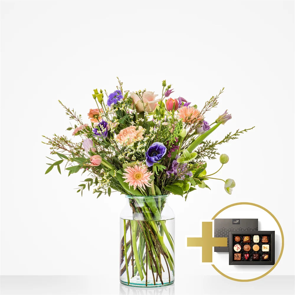 Verwenmoment boeket (cadeauset met chocolade)
