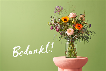 Bedankt met boeket