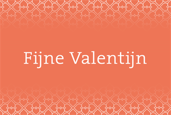 Oranjerood wenskaartje met de tekst Fijne Valentijn