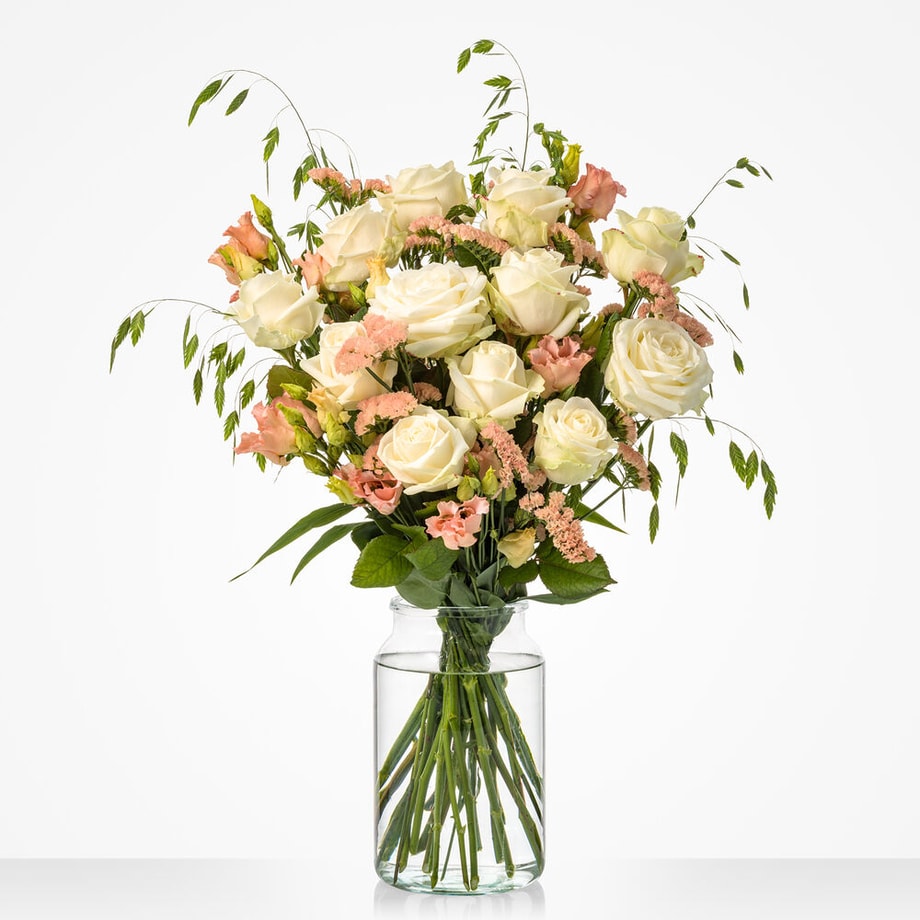 Witte rozen boeket
