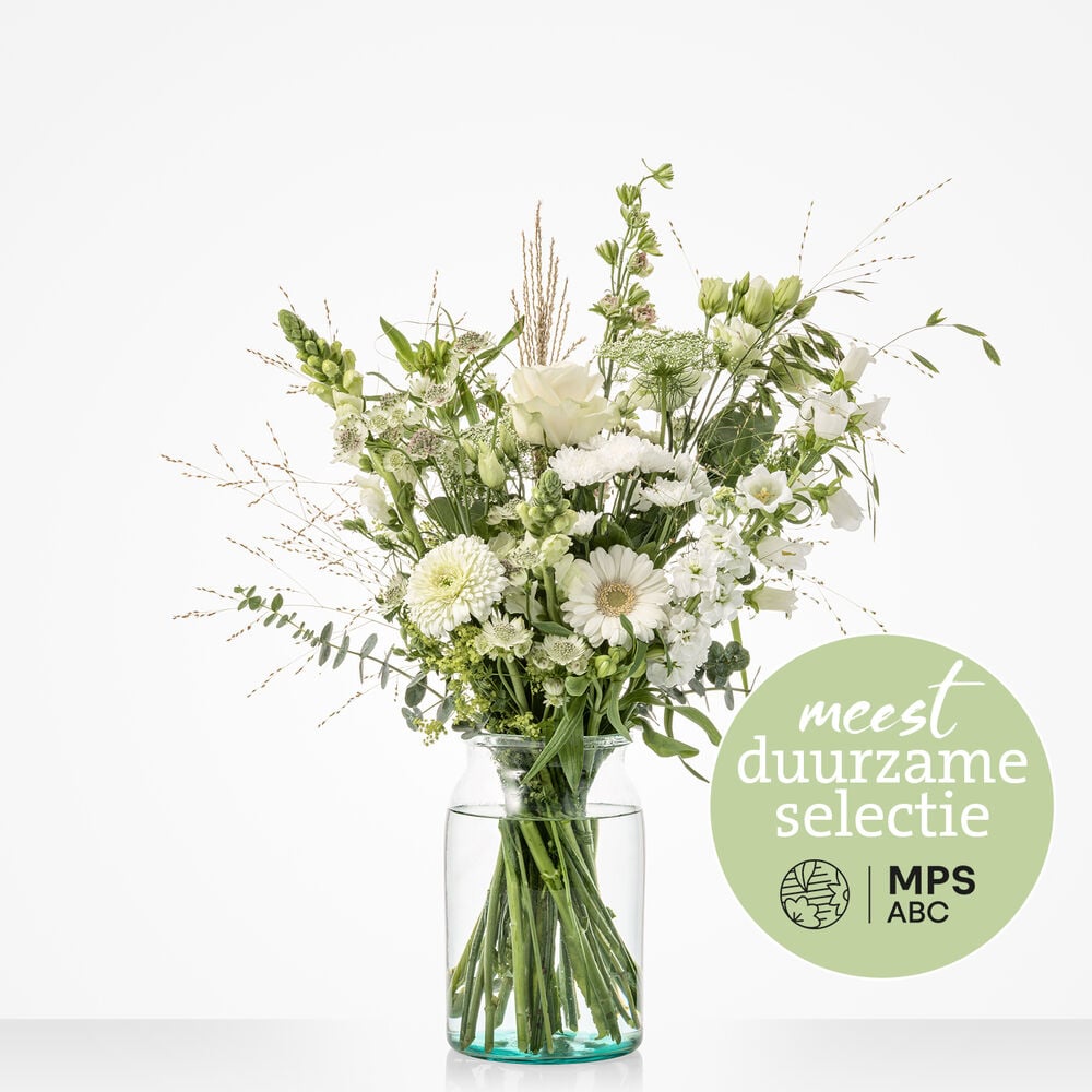 Groen gekeurd wit boeket